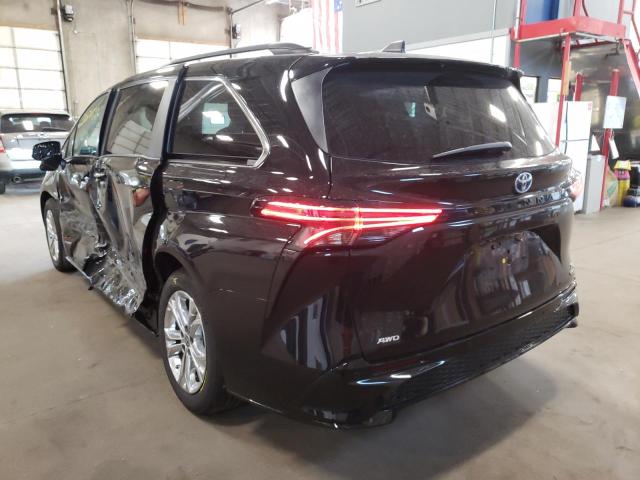 5TDDSKFC6MS010446 - 2021 TOYOTA SIENNA XSE BLACK photo 3