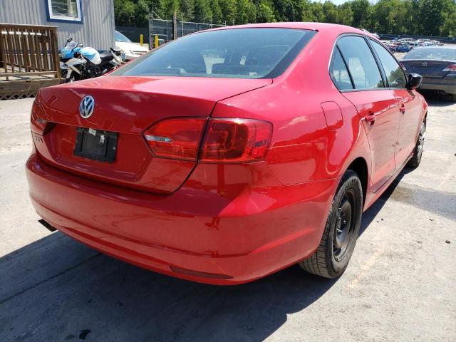 3VW2K7AJ1EM221238 - 2014 VOLKSWAGEN JETTA BASE 红色 照片 4
