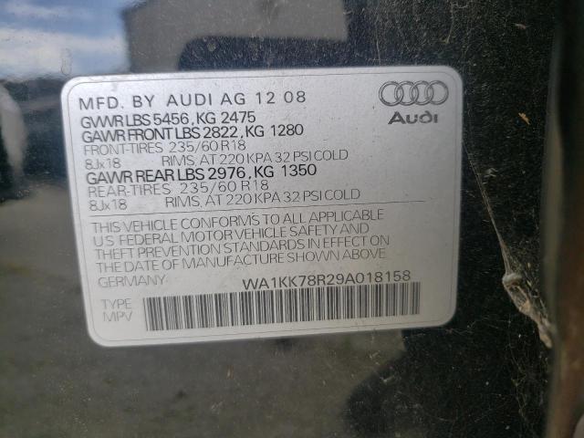 WA1KK78R29A018158 - 2009 AUDI Q5 3.2 BLACK photo 10