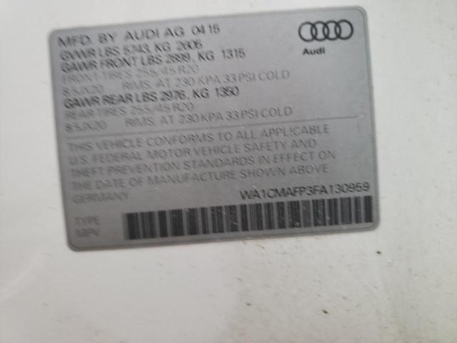 WA1CMAFP3FA130959 - 2015 AUDI Q5 TDI PRE WHITE photo 10