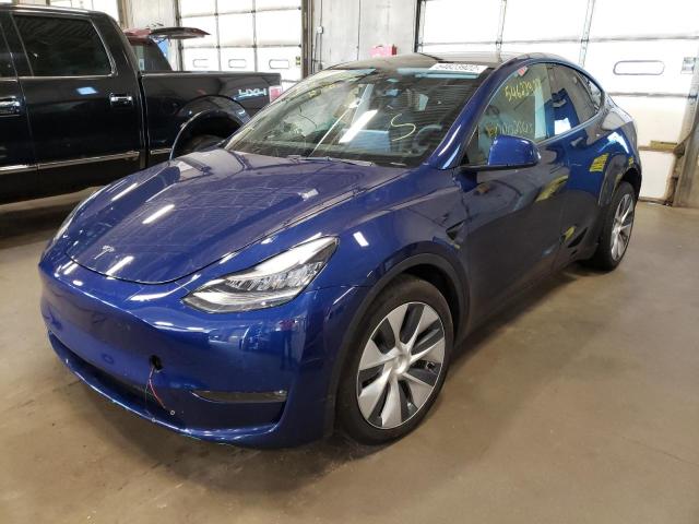 5YJYGDEE9MF130912 - 2021 TESLA MODEL Y أزرق صورة 2