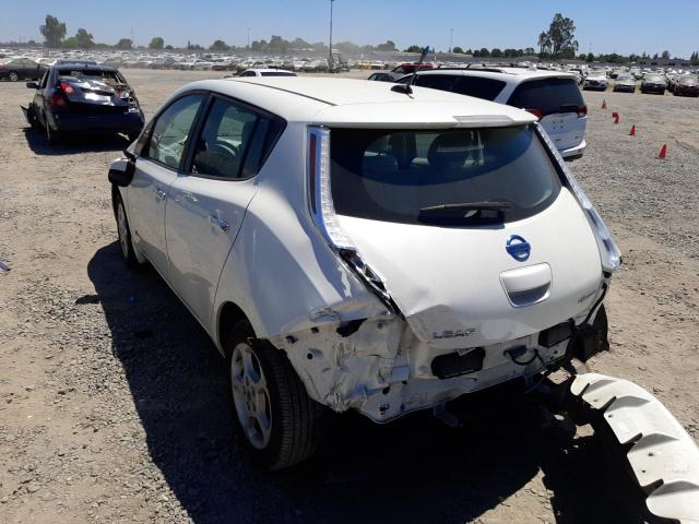 1N4AZ0CP9DC408235 - 2013 NISSAN LEAF S WHITE photo 3