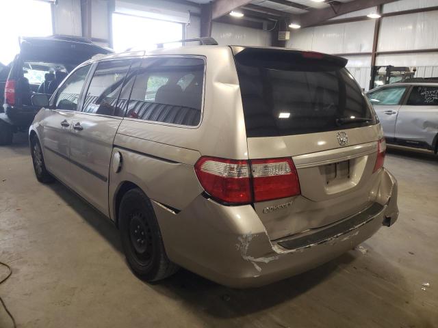 5FNRL38267B025860 - 2007 HONDA ODYSSEY LX TAN photo 3