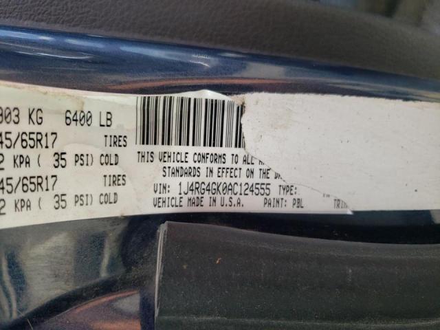 1J4RG4GK0AC124555 - 2010 JEEP COMMANDER ლურჯი ფოტო 10