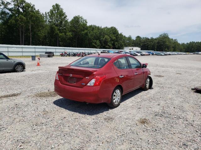 3N1CN7APXEK452950 - 2014 NISSAN VERSA S RED photo 4