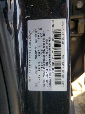 JM1BL1SF7A1269941 - 2010 MAZDA 3 I BLACK photo 10