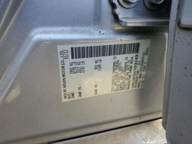 1N4AL2AP2CN509488 - 2012 NISSAN ALTIMA BASE  photo 10