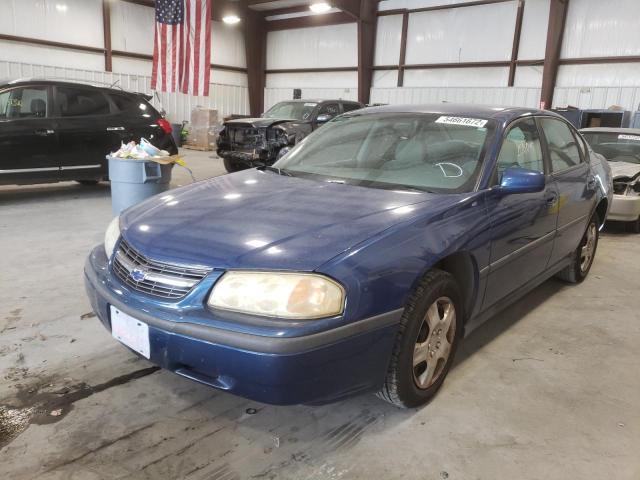 2G1WF52E149122580 - 2004 CHEVROLET IMPALA BLUE photo 2