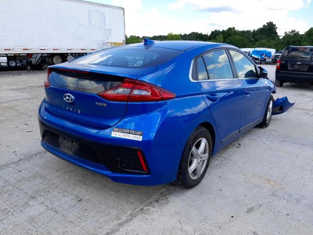 KMHC75LC3HU056316 - 2017 HYUNDAI IONIQ SEL BLUE photo 4