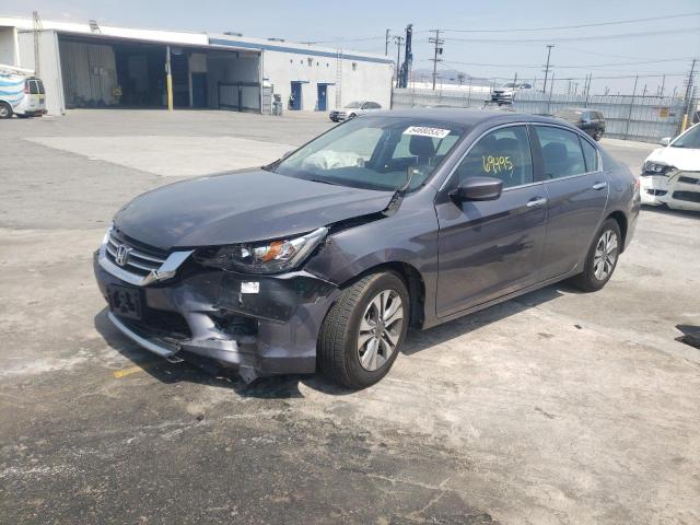 1HGCR2F33EA222969 - 2014 HONDA ACCORD LX GRAY photo 2