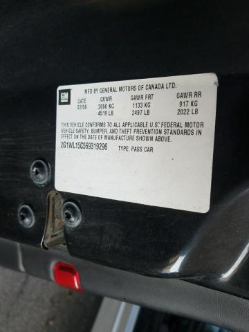 2G1WL15C569319296 - 2006 CHEVROLET MONTE CARL შავი ფოტო 10