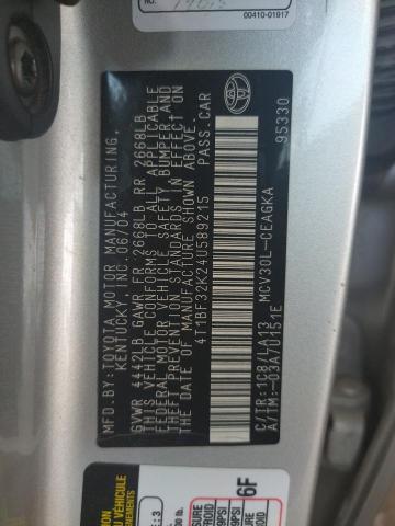 4T1BF32K24U589215 - 2004 TOYOTA CAMRY LE  photo 10