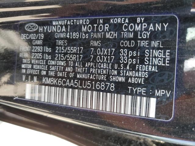 KM8K6CAA5LU516878 - 2020 HYUNDAI KONA SEL P BLACK photo 10