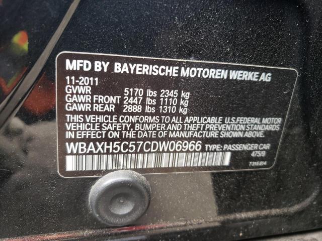 WBAXH5C57CDW06966 - 2012 BMW 528 XI BLACK photo 10