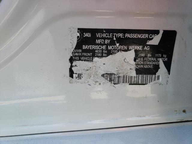 WBA8B3G52GNT62552 - 2016 BMW 340 I WHITE photo 10