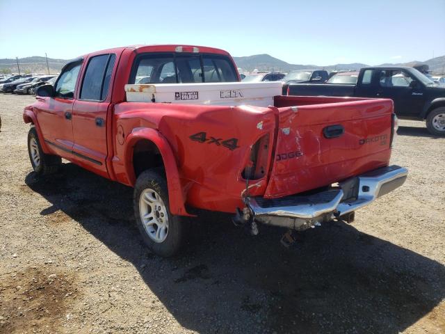 1D7HG48N64S608059 - 2004 DODGE DAKOTA QUA RED photo 3