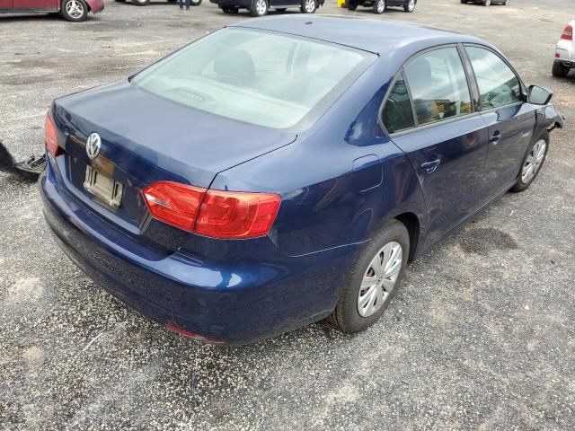 3VW1K7AJ9EM440802 - 2014 VOLKSWAGEN JETTA BASE BLUE photo 4