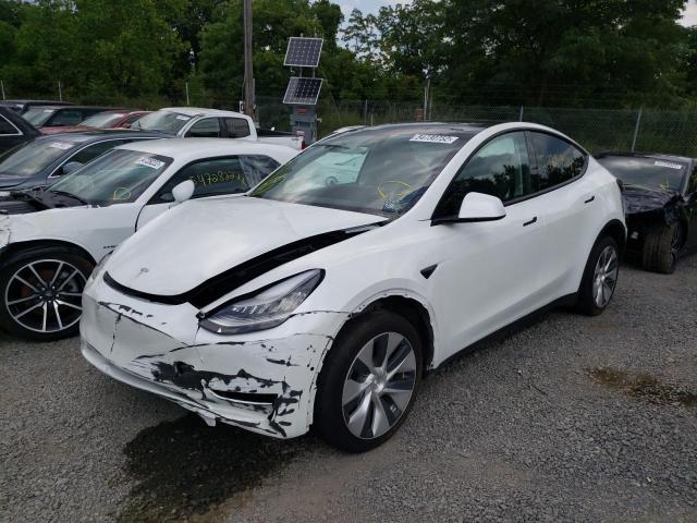 5YJYGDEE3MF279039 - 2021 TESLA MODEL Y Белый фото 2