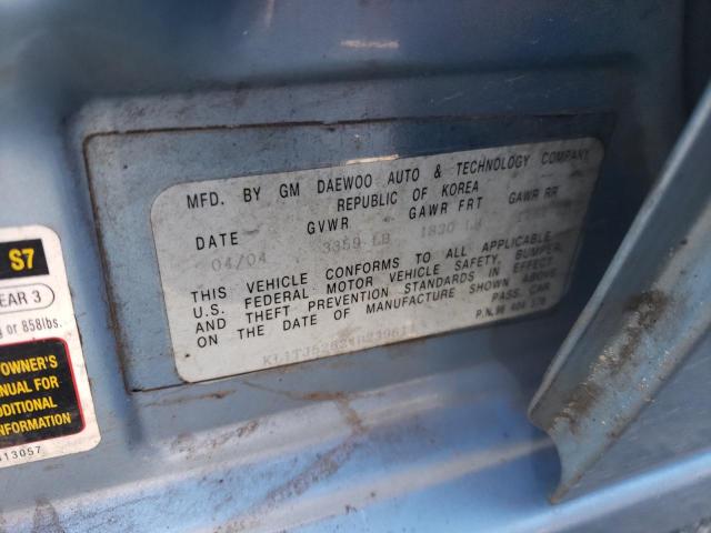 KL1TJ52624B239611 - 2004 CHEVROLET AVEO LS 蓝色 照片 10