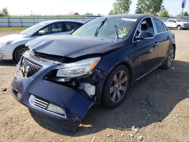 2G4GS5EV6C9135838 - 2012 BUICK REGAL PREM BLUE photo 2