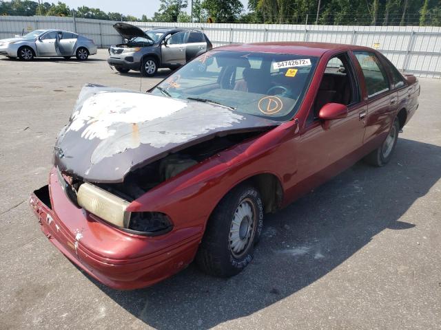 1G1BL53E9PR118308 - 1993 CHEVROLET CAPRICE CL მუქწითელი ფოტო 2