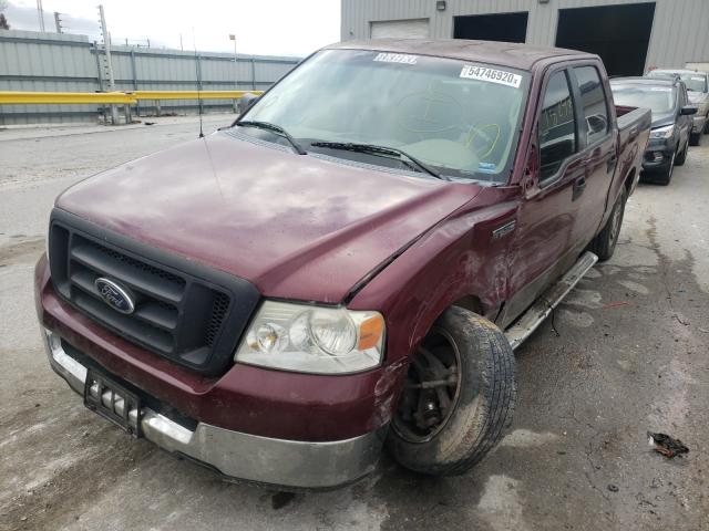 1FTRW12W95KE90933 - 2005 FORD F150 SUPER MAROON photo 2