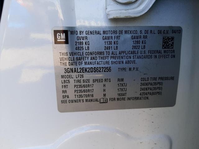 3GNAL2EK2DS627256 - 2013 CHEVROLET CAPTIVA LS 白色 照片 10