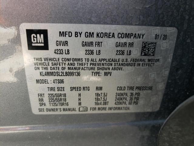 KL4MMDSL2LB099136 - 2020 BUICK ENCORE GX SELECT  photo 10