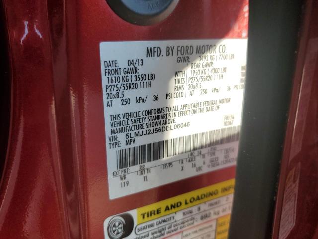 5LMJJ2J56DEL06046 - 2013 LINCOLN NAVIGATOR 红色 照片 10