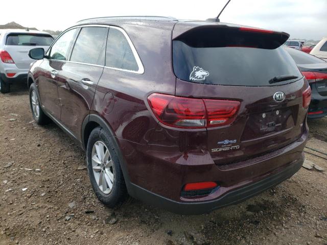 5XYPGDA37LG662179 - 2020 KIA SORENTO L BURGUNDY photo 3