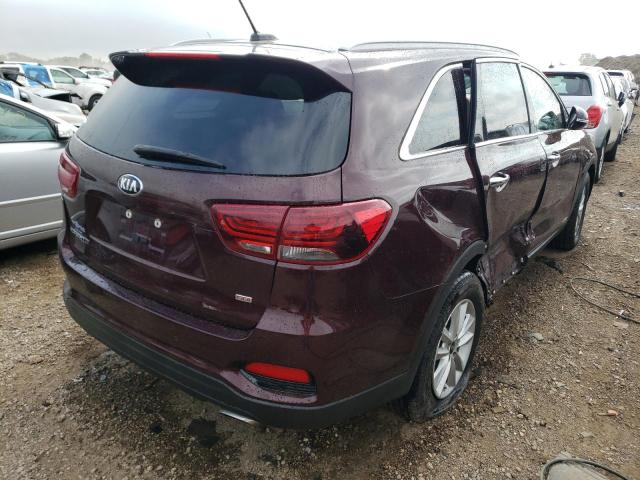 5XYPGDA37LG662179 - 2020 KIA SORENTO L BURGUNDY photo 4