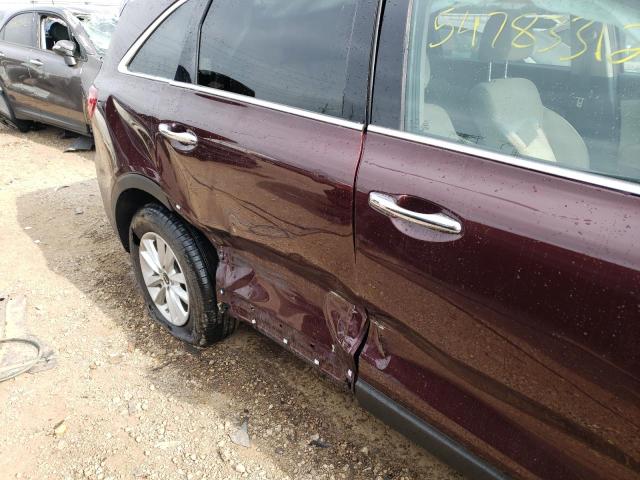 5XYPGDA37LG662179 - 2020 KIA SORENTO L BURGUNDY photo 9