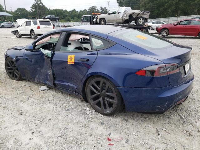 5YJSA1E69NF460338 - 2022 TESLA MODEL S Կապույտ լուսանկար 3