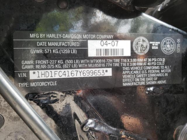 1HD1FC4167Y699653 - 2007 HARLEY-DAVIDSON FLHTCUI 黑色 照片 10