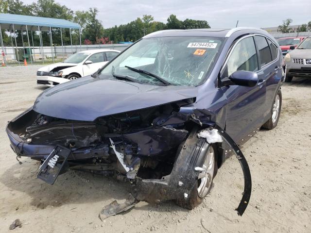 2HKRM3H77DH501667 - 2013 HONDA CR-V EXL BLUE photo 2