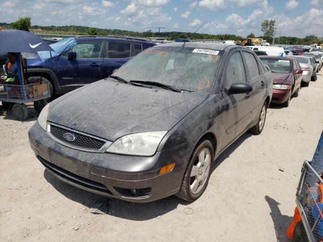 1FAHP34N27W227340 - 2007 FORD FOCUS ZX4 GRAY photo 2