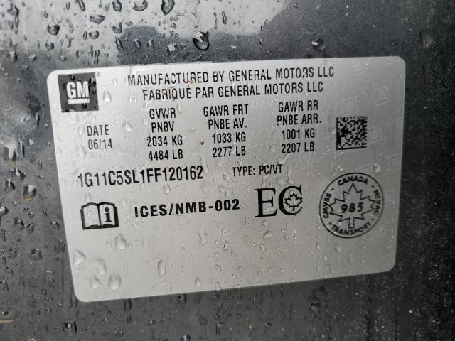 1G11C5SL1FF120162 - 2015 CHEVROLET MALIBU 1LT 黑色 照片 10