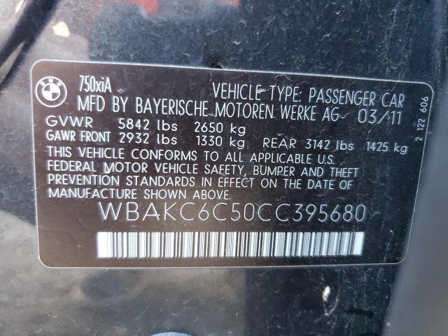 WBAKC6C50CC395680 - 2012 BMW ALPINA B7 BLACK photo 10