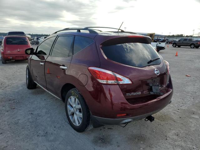 JN8AZ1MU1CW104788 - 2012 NISSAN MURANO S MAROON photo 3