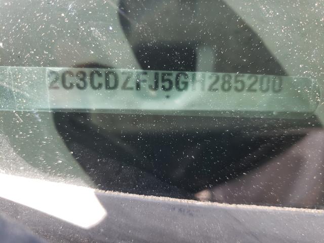 2C3CDZFJ5GH285200 - 2016 DODGE CHALLENGER GRAY photo 10