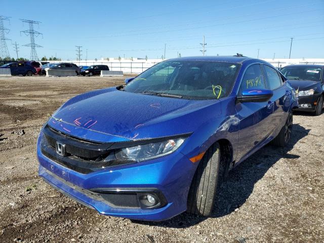 2HGFC2F84LH601052 - 2020 HONDA CIVIC SPOR BLUE photo 2