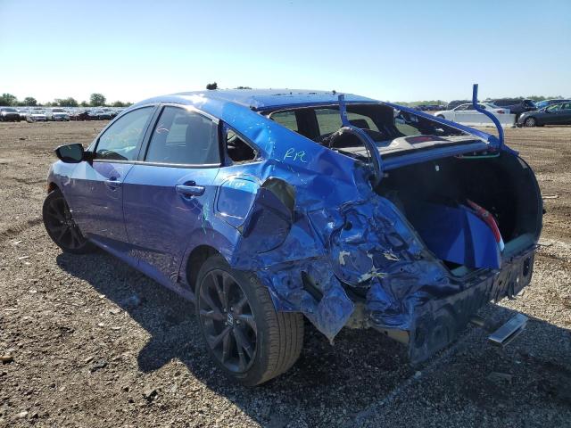 2HGFC2F84LH601052 - 2020 HONDA CIVIC SPOR BLUE photo 3