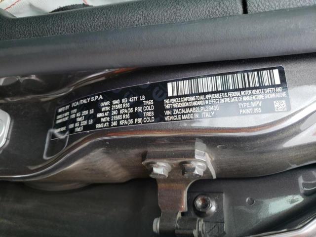 ZACNJAAB2LPL28430 - 2020 JEEP RENEGADE S GRAY photo 10