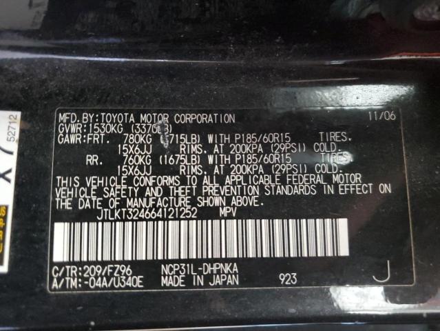 JTLKT324664121252 - 2006 TOYOTA SCION XB გრაფიტი ფოტო 10