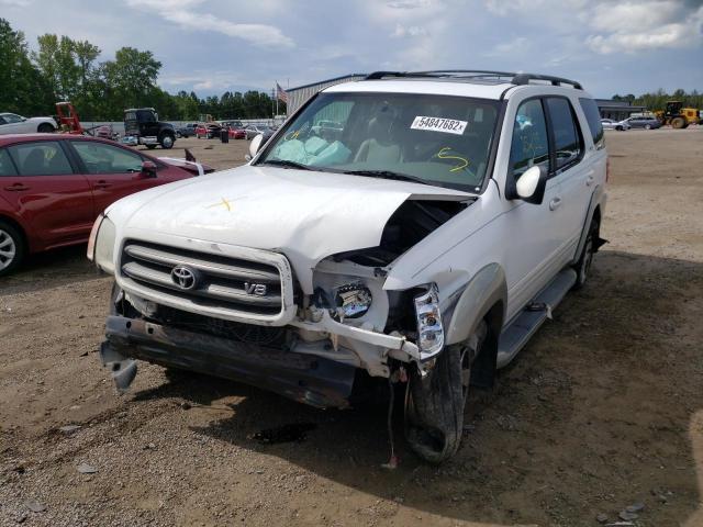 5TDZT34A13S192789 - 2003 TOYOTA SEQUOIA WHITE photo 2