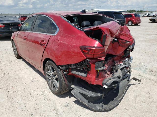 3KPF54AD5ME384469 - 2021 KIA FORTE EX RED photo 3