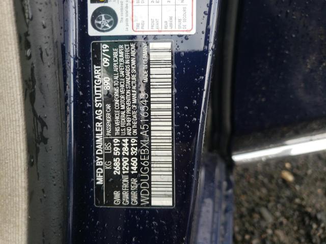 WDDUG6EBXLA516543 - 2020 MERCEDES-BENZ S 450 4MAT BLUE photo 10