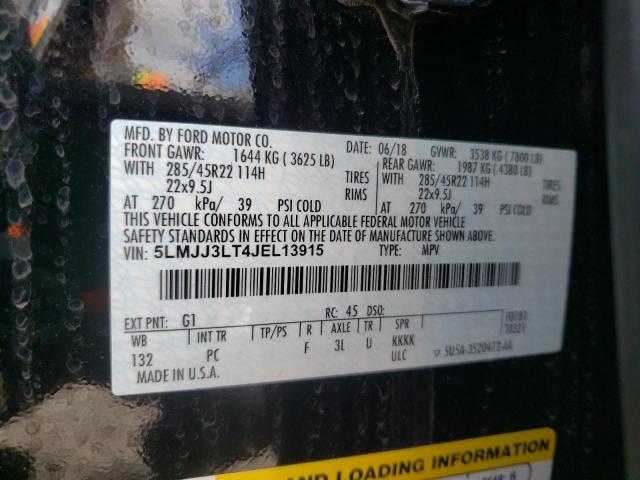 5LMJJ3LT4JEL13915 - 2018 LINCOLN NAVIGATOR 黑色 照片 10