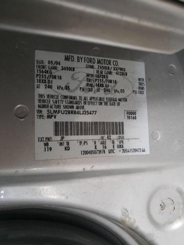 5LMFU28R84LJ35477 - 2004 LINCOLN NAVIGATOR 银色 照片 10