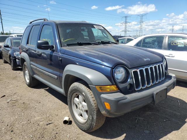 1J4GL48K87W501626 - 2007 JEEP LIBERTY SP BLUE photo 1